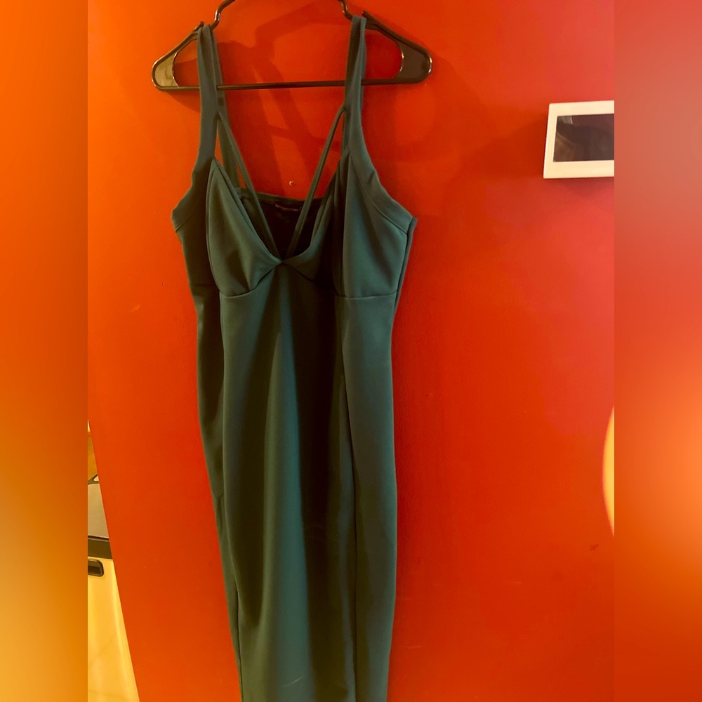 Emerald midi dress